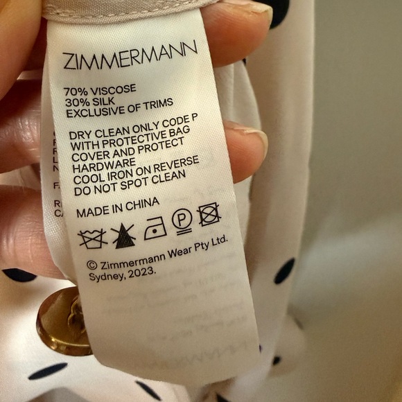 NWT ZIMMERMANN Batwing Polka Dot-Print Shirt $595 AU 0/ Small - Picture 8 of 12